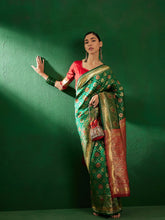 Womens Fashion Ethnic Green Color Sarees-MLSHWSA1269GRN0ONE